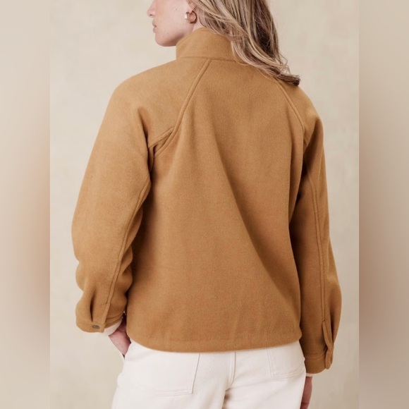 BANANA REPUBLIC Brushed Melton Pocket Short Jacket in Camel Size Petite XXS - Picture 3 of 15